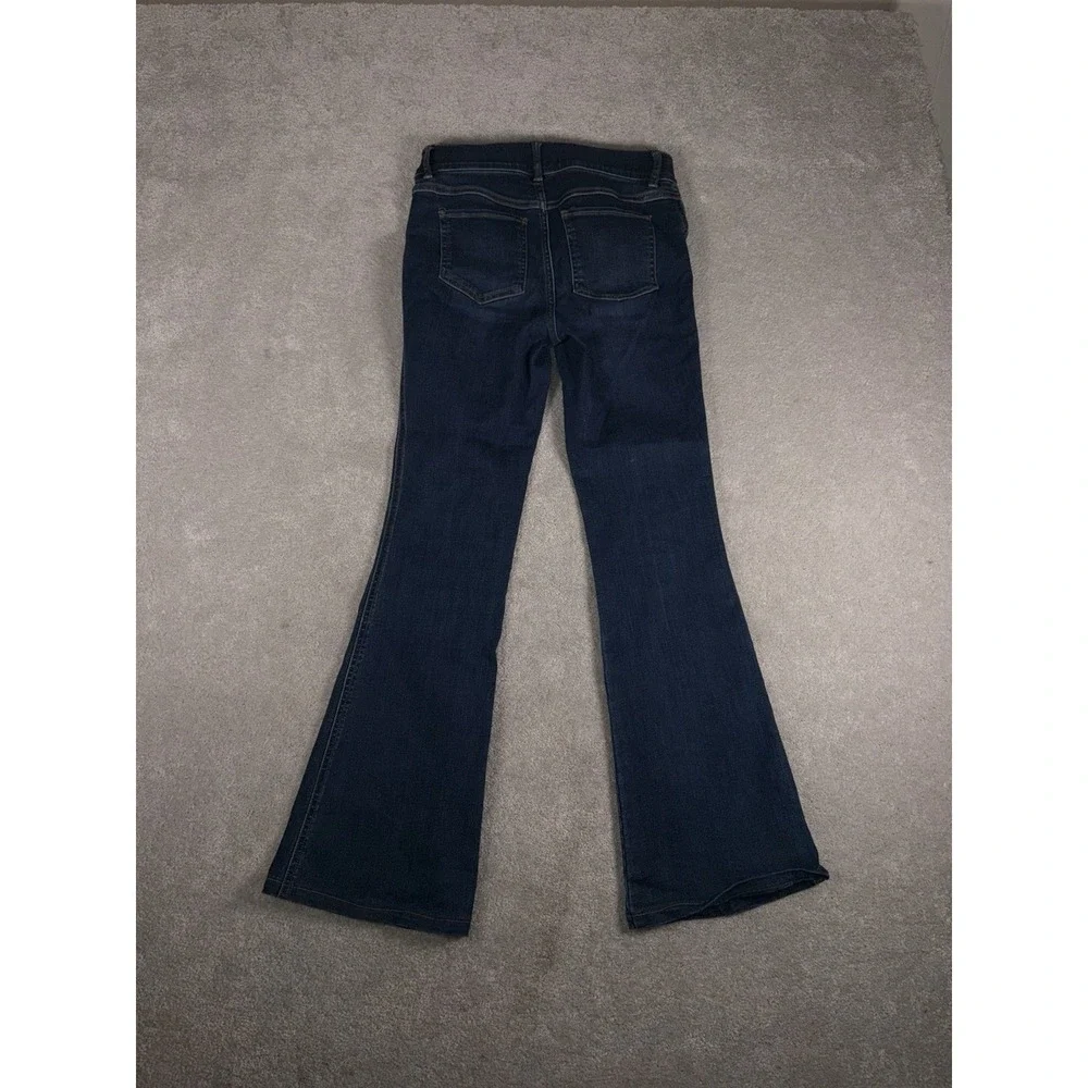 Spanx Flare Jeans Dark Wash High Rise Pull On Stretch Denim 20327‎ Small Petite